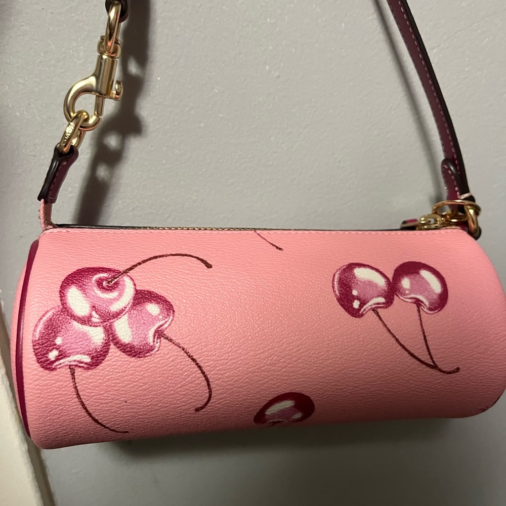Coach Cherry Print Pink Shoulder Bag